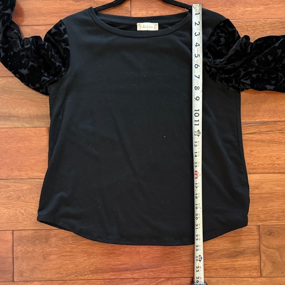 Altar'd State Puff-Sleeved Velvet Burnout Top Size Small - Picture 7 of 7